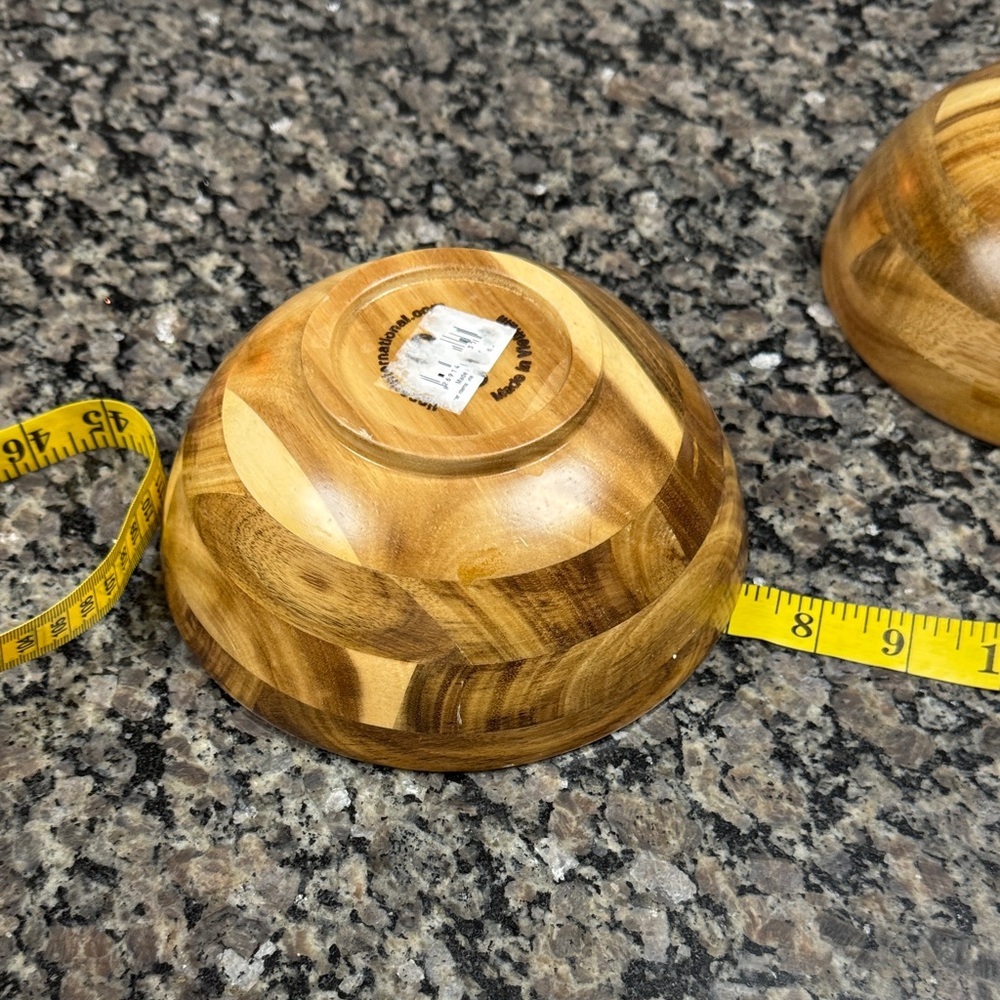 Rustic Farmhouse Wooden Bowl Set - Rich Brown - Picture 8 of 12
